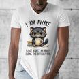 Cat Glasses Coffe Books I Am Awake Please Respect My Privacy Men's V-Neck T-Shirt