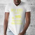 My Cat Guards My Mug And Book Humor Cats Premium Tri-Blend Men's V-Neck T-Shirt
