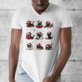 Cat Reading Books Lover Christmas Cat Lover Xmas Men's V-Neck T-Shirt