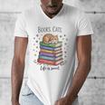 Cats Books Lover Men Women Men's V-Neck T-Shirt