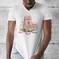 Caution Slippery When Reading Book Reader Men's V-Neck T-Shirt