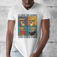 Cheetah Love Reading And Cheetahs Kids Bookworm Men's V-Neck T-Shirt