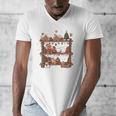 Christmas Cats Bookshelf Gingerbread Men's V-Neck T-Shirt