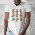 Christmas Library Gingerbread Man Books Lover Bookworm Men's V-Neck T-Shirt