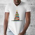 Christmas Tree Of Books Holiday Men's V-Neck T-Shirt Christmas Tree Of Books Holiday Men's V-Neck T-Shirt