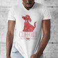 Clifford The Big Red Dog Pink Text With Bow Illustrated Book Men's V-Neck T-Shirt Clifford The Big Red Dog Pink Text With Bow Illustrated Book Men's V-Neck T-Shirt