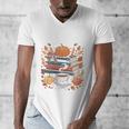 Cozy Autumn Books Fully Booked For Fall Books Pumpkin Men's V-Neck T-Shirt Cozy Autumn Books Fully Booked For Fall Books Pumpkin Men's V-Neck T-Shirt