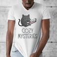 Cozy Mysteries Coffee And Novel For Book Lovers Men's V-Neck T-Shirt Cozy Mysteries Coffee And Novel For Book Lovers Men's V-Neck T-Shirt