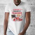 Cupid's Favorite Math Teacher Valentine Reading Book Women Men's V-Neck T-Shirt Cupid's Favorite Math Teacher Valentine Reading Book Women Men's V-Neck T-Shirt