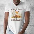 Cute Fox Stay Clever Read Books For Librarian Or Bookworm Men's V-Neck T-Shirt