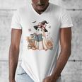 Cute Ghost Reading Book Librarian Book Lover Men's V-Neck T-Shirt Cute Ghost Reading Book Librarian Book Lover Men's V-Neck T-Shirt