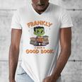 Cute Halloween Teacher Librarian Frankenstein Reading Books Men's V-Neck T-Shirt Cute Halloween Teacher Librarian Frankenstein Reading Books Men's V-Neck T-Shirt