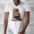 Cute Red Panda Reading Book Animal Bookworm Men's V-Neck T-Shirt