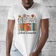 Cute Wildflower Book School Counseling Life School Counselor Men's V-Neck T-Shirt Cute Wildflower Book School Counseling Life School Counselor Men's V-Neck T-Shirt