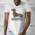 Dachshund Dog Dachshund Decor Books Nerds Dachshund Men's V-Neck T-Shirt