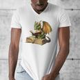 Dragon Bookworm Reading Book Graphic Men's V-Neck T-Shirt Dragon Bookworm Reading Book Graphic Men's V-Neck T-Shirt