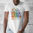 Equal Rights Book Flower Equality Peace Love Kindness Book Men's V-Neck T-Shirt Equal Rights Book Flower Equality Peace Love Kindness Book Men's V-Neck T-Shirt