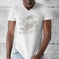 Even Her Books Were Naughty Santa Reading Christmas Men's V-Neck T-Shirt Even Her Books Were Naughty Santa Reading Christmas Men's V-Neck T-Shirt