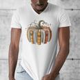 Fall Book Pumpkin Fall Librarians Bookworm Teachers Students Men's V-Neck T-Shirt