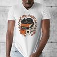 Fall Book Teacher Cat Books Halloween Autumn Librarian Men's V-Neck T-Shirt