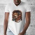 Fantasy Dragon Reading Book Lover Men's V-Neck T-Shirt Fantasy Dragon Reading Book Lover Men's V-Neck T-Shirt