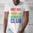 First Rule Of Introvert Club Is There Is No Introvert Club Raglan Baseball Tee Men's V-Neck T-Shirt