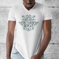 Floral “Read Return Repeat” Book Lovers Readers Librarians Men's V-Neck T-Shirt