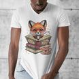 Fox Read Books Be Kind Stay Weird Reader Cute Nerd Bookworm Men's V-Neck T-Shirt