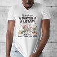 Gardening & Library Lover Books Reading Plants Cute Men's V-Neck T-Shirt