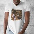 Ghost Reading Book Cat Lover Halloween Reading Enthusiast Men's V-Neck T-Shirt Ghost Reading Book Cat Lover Halloween Reading Enthusiast Men's V-Neck T-Shirt