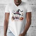 Ghost Reading Book Coquette Bow Halloween Girl Toddler Kid Premium Men's V-Neck T-Shirt