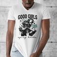 Good Girls Read Spicy Skeleton Book Club Men's V-Neck T-Shirt Good Girls Read Spicy Skeleton Book Club Men's V-Neck T-Shirt