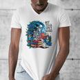 Hot Tea & Spicy Books Skeleton Reader Men's V-Neck T-Shirt