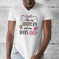 Iced Coffee & Reading Smut Books Girly Spicy Novels Men's V-Neck T-Shirt