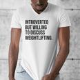 Introverted Weightlifter Gym Weightlifting Introvert Men's V-Neck T-Shirt