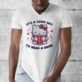 It's a Good Day To Read a Book Cute Cat Book Day Girls Boys Men's V-Neck T-Shirt It's a Good Day To Read a Book Cute Cat Book Day Girls Boys Men's V-Neck T-Shirt