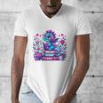 Just A Girl Who Loves Dragons And Books Cute Dragon Reading Premium Tri-Blend Men's V-Neck T-Shirt
