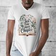 Just One More Chapter Bookish Book Reading Botanical Men's V-Neck T-Shirt