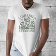 Libraries Are For Everyone Racoon Read Banned Book Librarian Men's V-Neck T-Shirt