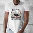 Life Is Better With Cats And Books Men's V-Neck T-Shirt