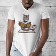 Life Is Better With Cats Coffee Books Cat Reading Book Men's V-Neck T-Shirt Life Is Better With Cats Coffee Books Cat Reading Book Men's V-Neck T-Shirt