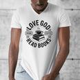 Love God Drink Coffee Read Books Christian Book Lover Men's V-Neck T-Shirt