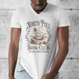 North Pole Readers Club Bookish Xmas Santa Book Reading Men's V-Neck T-Shirt