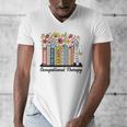Occupational Therapy Wildflower Book OT Therapist Assistant Men's V-Neck T-Shirt Occupational Therapy Wildflower Book OT Therapist Assistant Men's V-Neck T-Shirt