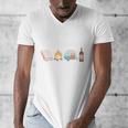 The Perfect Weekend Camping Essentials Wine Books Campfire Men's V-Neck T-Shirt The Perfect Weekend Camping Essentials Wine Books Campfire Men's V-Neck T-Shirt