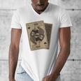Queen Of Books Playing Card Aesthetic For Book Lovers Premium Tri-Blend Men's V-Neck T-Shirt