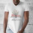 Quote New Chapter Begins Retired 2025 Floral Open Book Men's V-Neck T-Shirt Quote New Chapter Begins Retired 2025 Floral Open Book Men's V-Neck T-Shirt