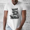 Raccoon With Book Cute Raccoons Reading Books Men's V-Neck T-Shirt Raccoon With Book Cute Raccoons Reading Books Men's V-Neck T-Shirt