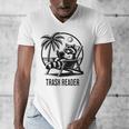 Raccoon Reading Books Summer Humor Trash Reader Men's V-Neck T-Shirt