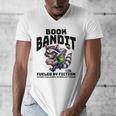 Racoon-Bookworm-Book Bandit-Fueled By Fiction Men's V-Neck T-Shirt Racoon-Bookworm-Book Bandit-Fueled By Fiction Men's V-Neck T-Shirt